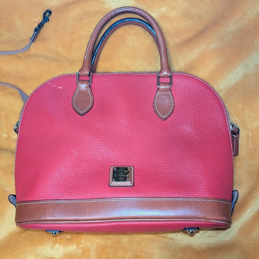 Dooney & Bourke RED Pebble Grain Zip Zip Satchel 1975
